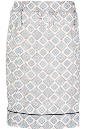 Prada 2000s Seidenrock mit geometrischem Muster