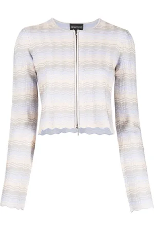 Emporio Armani Cropped-Jacke mit Zickzackmuster