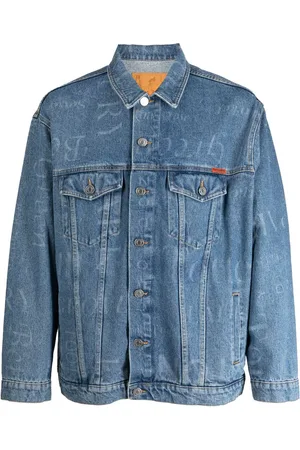 MARTINE ROSE Jeansjacke mit Logo-Print