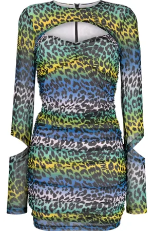 Ganni Minikleid mit Leoparden-Print