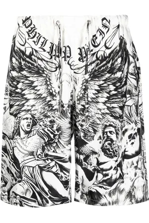 Philipp Plein Shorts aus Seide mit Tattoo-Print