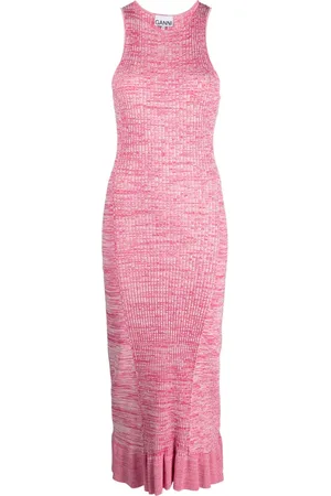 Ganni Gestricktes Midikleid
