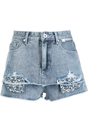 Musium Div. Jeans-Shorts im Distressed-Look