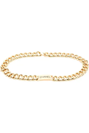 CHANEL 1990-2000s Kettengürtel mit Logo-Schild