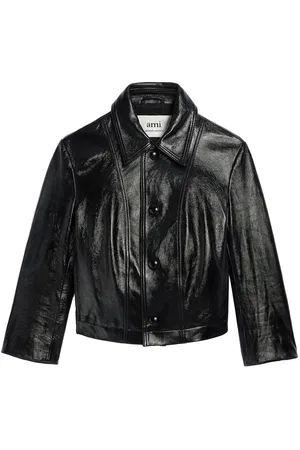 Ami Cropped-Jacke aus Leder