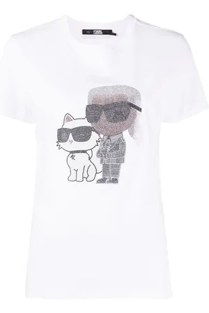 Karl Lagerfeld Ikon T-Shirt mit Strassverzierung