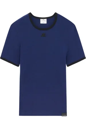 Courrèges T-Shirt mit Logo-Applikation