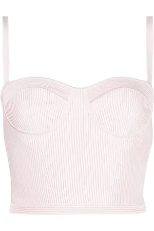 Alexander McQueen Geripptes Bustier-Top