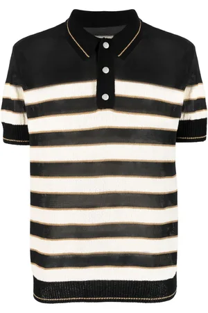Balmain Gestreiftes Poloshirt mit Logo