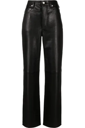 Mainless Gerade Hose aus gekörntem Leder
