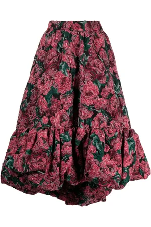 Comme des Garçons Rock mit aufgestickten Blumen