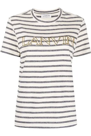 Lanvin Gestreiftes T-Shirt mit Logo-Print