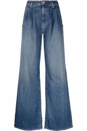 NILI LOTAN Weite Jeans mit Bleached-Effekt