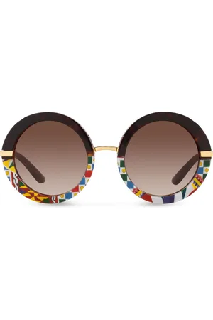 Dolce & Gabbana Runde Sonnenbrille in Schildpattoptik