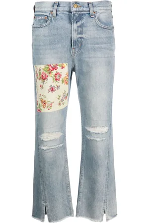 B SIDES Cropped-Jeans im Distressed-Look