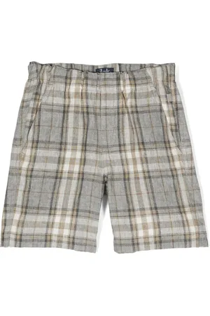 Il gufo Karierte Shorts aus Leinen