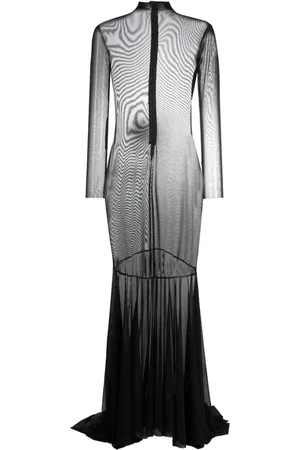 Atu Body Couture Transparentes Kleid mit langen Ärmeln