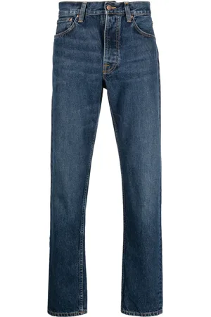 Nudie Jeans Straight-Leg-Jeans mit Logo-Schild