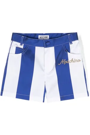 Moschino Gestreifte Shorts mit Logo-Stickerei