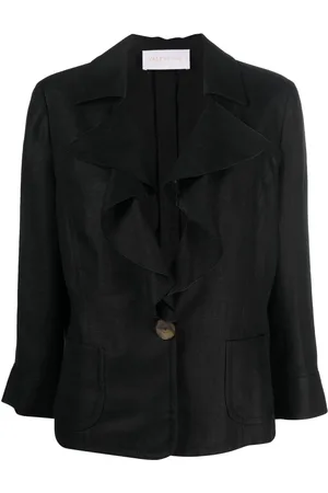 VALENTINO GARAVANI 2010s Leinenjacke mit Rüschenkragen