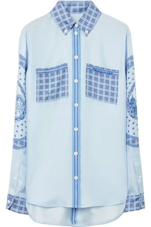 Burberry Seidenhemd mit Monument-Print