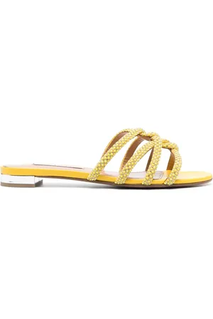 Aquazzura Flache Sandalen mit Kristallen