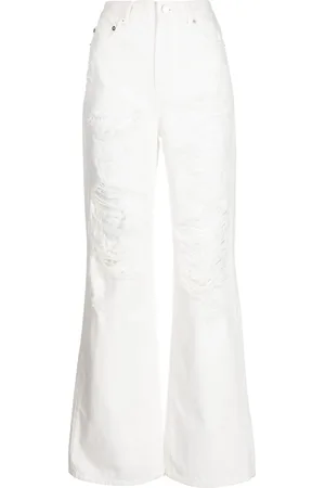GOEN.J Gerade Jeans in Distressed-Optik