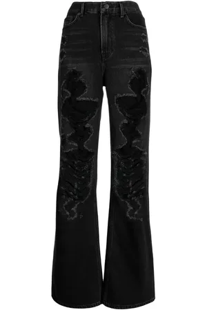 GOEN.J Gerade Jeans in Distressed-Optik