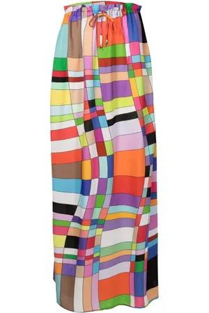 AMIR SLAMA Maxirock mit geometrischem Print