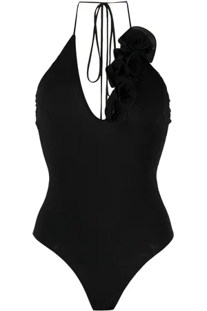 MAGDA BUTRYM Neckholder-Top mit Blumenapplikation