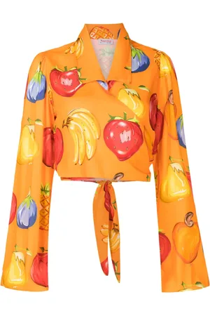 AMIR SLAMA Hemd mit Früchte-Print