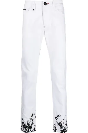 Philipp Plein Slim-Fit-Jeans mit grafischem Print