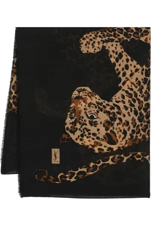 Saint Laurent 1970s Seidenschal mit Leoparden-Print