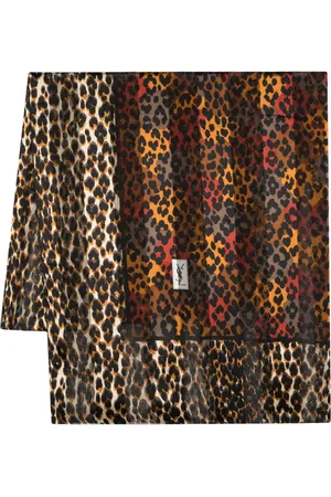 Saint Laurent 1980s Seidenschal mit Leoparden-Print
