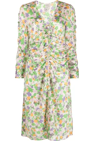 Baum und Pferdgarten Damen Freizeitkleider - Gerafftes Kleid mit Blumen-Print