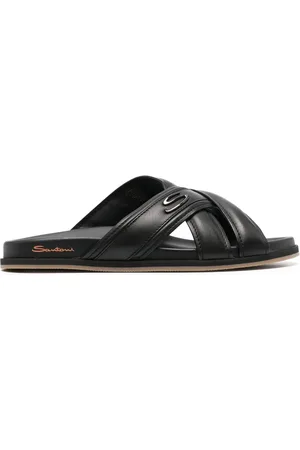 santoni Pantoletten mit überkreuzten Riemen