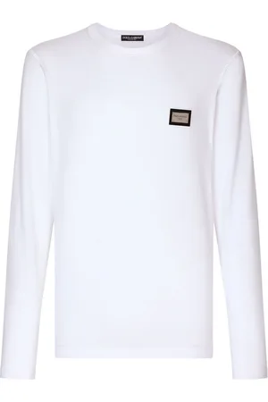 Dolce & Gabbana Langarmshirt mit Logo-Schild