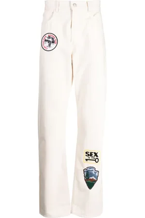 CARNE BOLLENTE Straight-Leg-Hose mit Patches