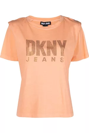 DKNY Damen Shirts - T-Shirt mit Strass-Logo