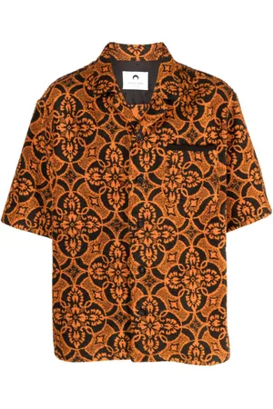 Marine Serre Hemd mit Oriental Towels-Print