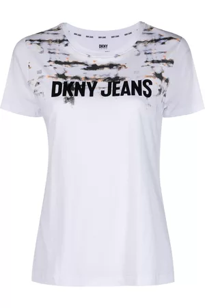 DKNY Damen Shirts - T-Shirt mit Batikmuster