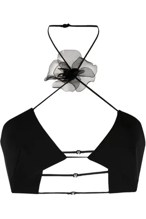 Nensi Dojaka Cropped-Top mit Blumenapplikation
