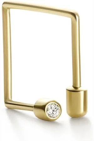 SHIHARA 18kt Twist Square 01 Gelbgoldohrring mit Diamanten