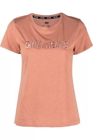 DKNY Damen Shirts - T-Shirt mit Logo-Prägung