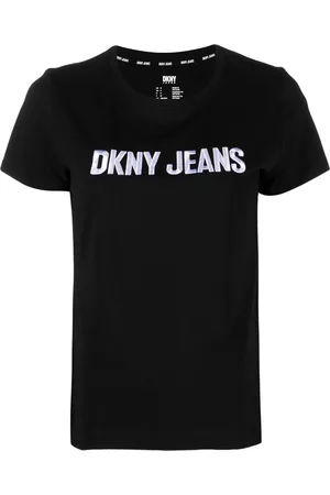 DKNY Damen Shirts - T-Shirt mit Logo-Prägung