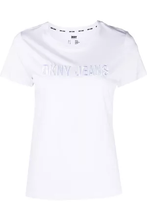 DKNY Damen Shirts - T-Shirt mit Logo-Prägung