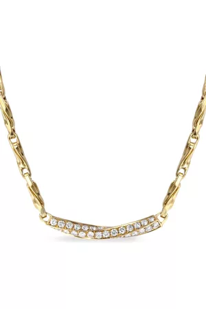 Bvlgari Damen Halsketten - 1980s 18kt Gelbgoldhalskette mit Diamanten