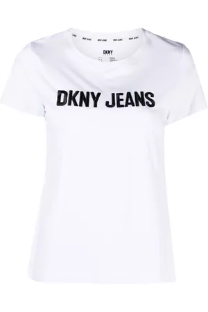 DKNY Damen Shirts - T-Shirt mit Logo-Prägung