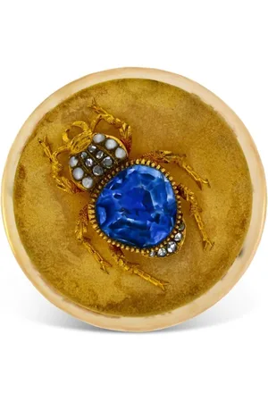 Pragnell 18kt Antique Victorian Gelbgoldbrosche in Käferform mit Saphir