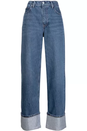 Alexander Wang Damen Cropped Jeans - Weite Jeans mit Kristallen
